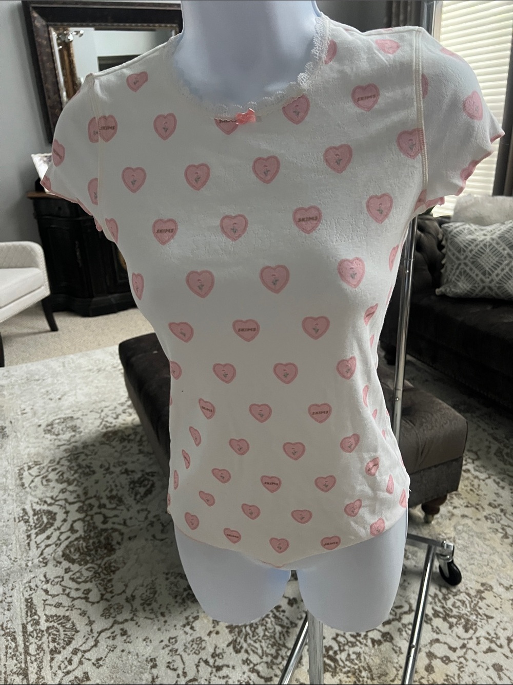 Skims pointelle baby tee